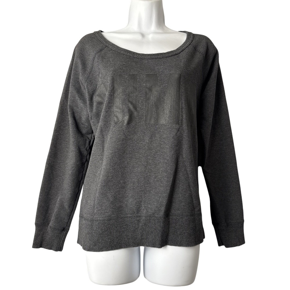 Puma Sweatshirt Women M Gray Long Sleeve Pullover Dry Cell Logo Activewear